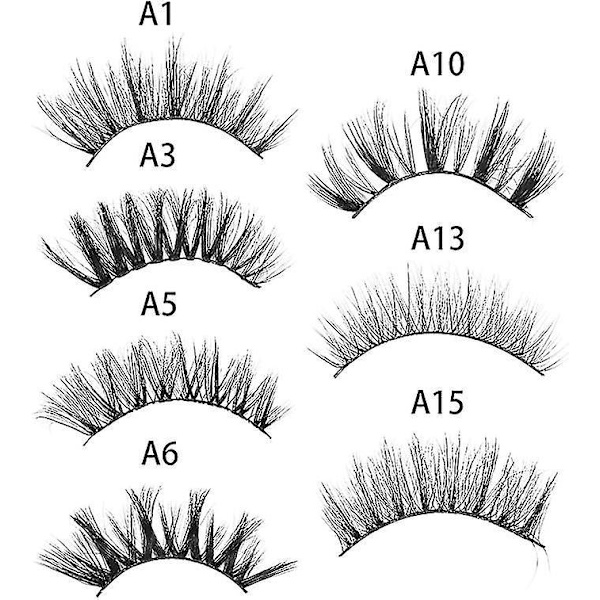 8 Par 3D Minkfalskfransar Fluffiga Naturliga Handgjorda