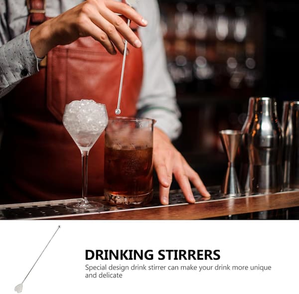 2 st omrörare i rostfritt stål för drinkar, robusta cocktailpaddlar