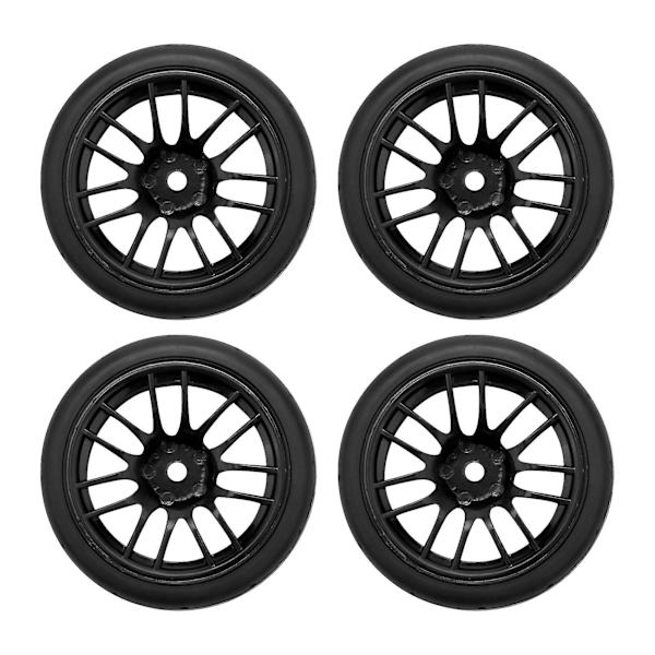 4 stk. 1/10 Gummi Dæk Rc Racing Bil Dæk På Vej Hjul Fælg Passer Til Hsp Hpi 9068-6081 Rc Bil Del