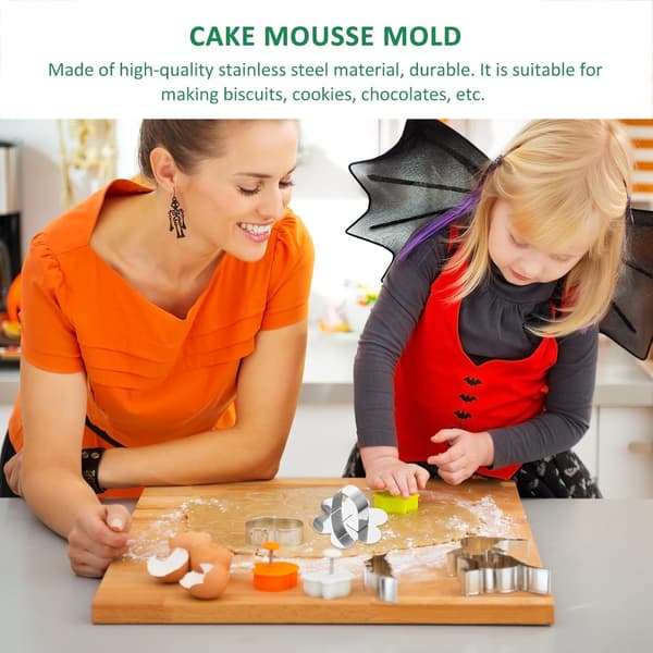 3 sett plommeblomst kake mousse ringer rustfritt stål kakeform med glatte kanter