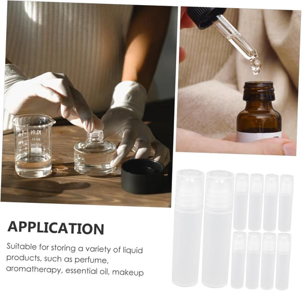 10 st 5 ml påfyllningsbara parfymflaskor med roll-on, bärbara reseflaskor med roll-on