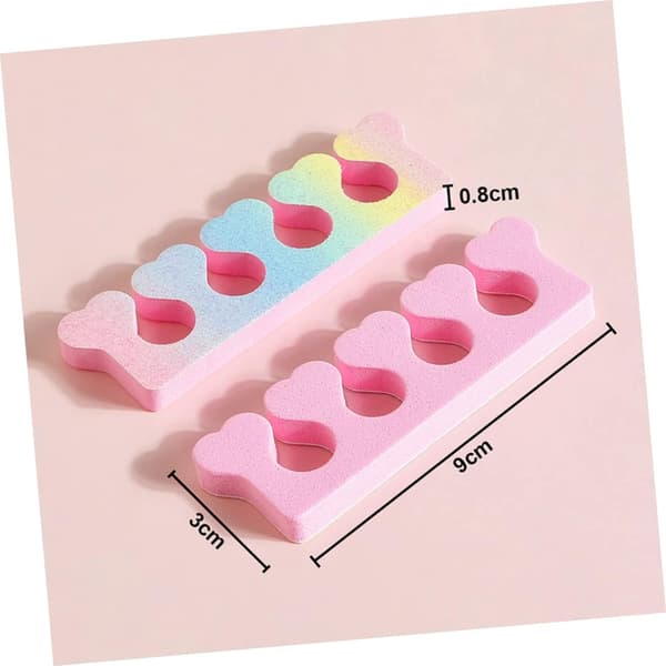 30 stk. neglekunst tåskillere hjerteformede lyserøde gradient Eva manicure pedicure separatorer