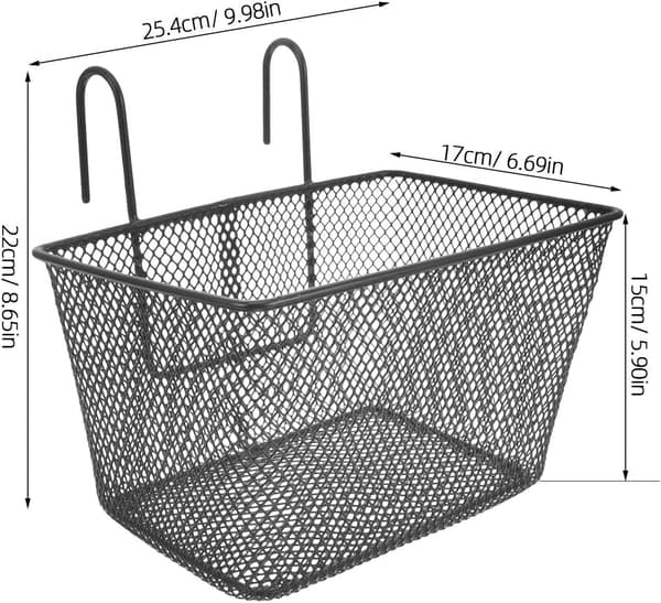 Slitesterk sykkelkurv foran for kvinner, solid styremontert sykkelkurv