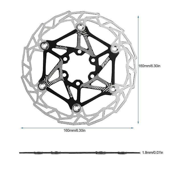 Deckas MTB-pyörän jarrulevyn kelluvat palat 160 mm 6 pultin roottoreille
