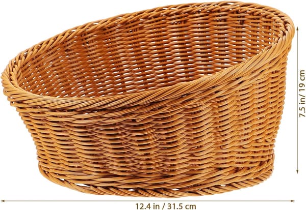 Skrivebordsvevd kurv Solid oppbevaringskurv Imitasjon Rattan Håndverk Veving Design Rustikk Stil