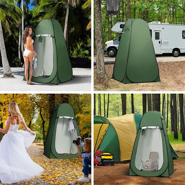 Enkel Pop Up Dusch Tält Toalett Omklädningsskåp Camping Utomhus Skydd Inomhus Utomhus Omklädningsrum Bärbar (oljig grön)