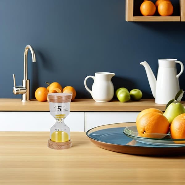 15-minutters kjøkken-sandglass-timer i tre