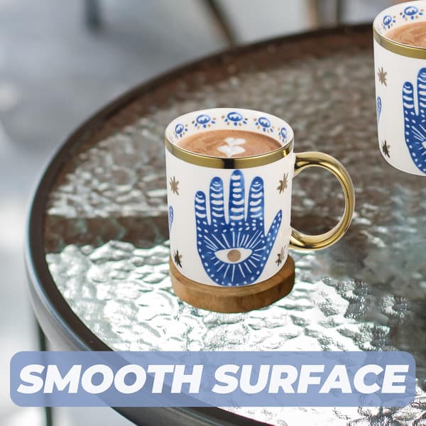 Delikat vattenkopp Keramisk kaffekopp Dekorativ mugg Blå platt bas Robust modestil