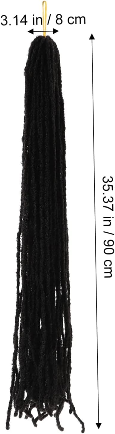 Dreadlock Extension Hæklet Hår Dobbeltendede Dreadlocks Paryk Sort 1b# Hip-hop Stil Hårstykke Extensions