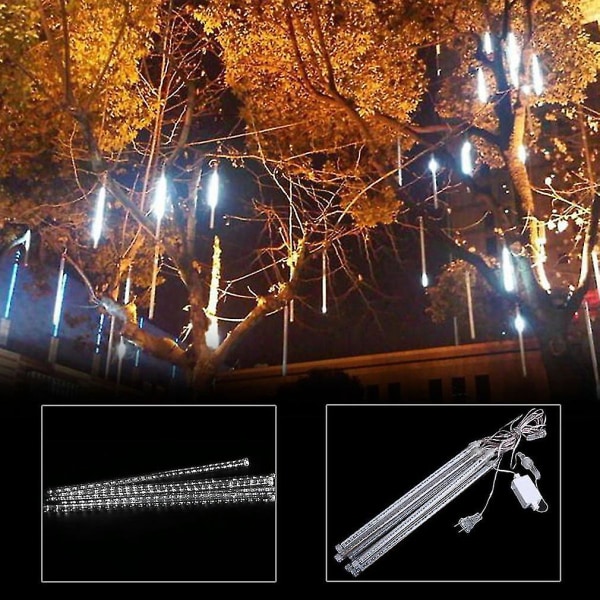 Vandafvisende Meteor Regn 8 Rør 50cm LED Lysstreng