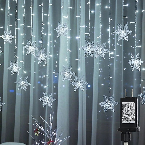 Snøflak Vindu Gardin Lys Led Fe Jul