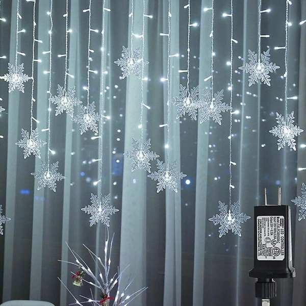 Snowflake Window Curtain Lights 5m 216leds 36 Drooping