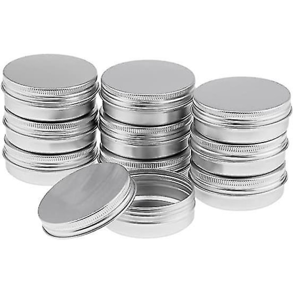 20 stk aluminium runde tinn oppbevaringskrukker Blandede farger Caps