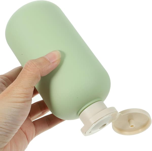 Påfyllningsbara schampo- och balsamflaskor 300 ml 3 st med snäpplock, praktiska klämbehållare