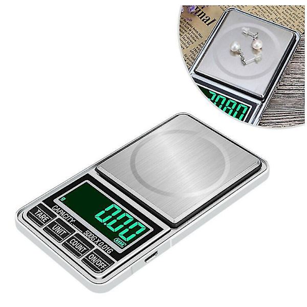 0,01g 1000g Digitaalinen LCD-taskuvaaka USB-elektroninen vaaka