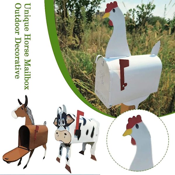 Ny Unik Häst Ko Kyckling Brevlåda, Moderna Brevlådor Kreativ Personlig Brevlåda För Trädgårdsgård Dekoration, Present Till Hästgård Eller Hästälskare Chickens