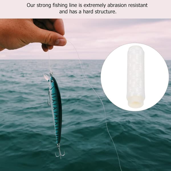 Fiskesnøre Nylon Elastisk Tråd 3 Ruller Hvit Anti-skli Solid Slitesterk Profesjonell Fiskesnor