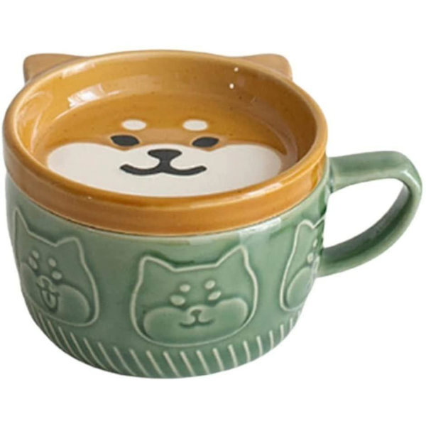 Japansk Söt Mugg Keramik Shiba Inu Panda Kaffekopp Med Lock Hem Par ...
