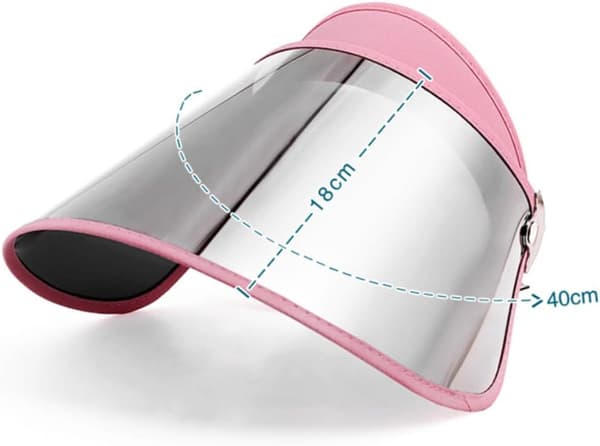 Snygg rosa solskyddsmössa med reflekterande lins, PC-material för utomhusresor