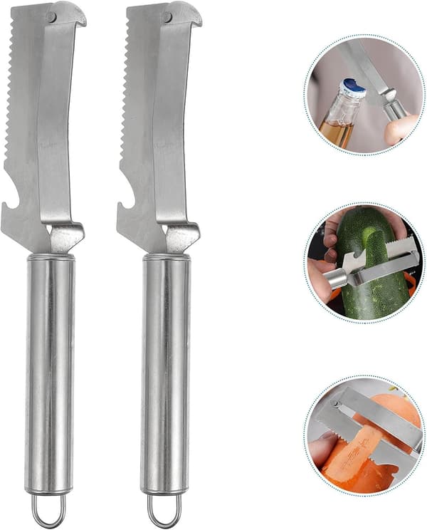 2 stk. mangoskrællere i rustfrit stål køkkengadgets med brugervenligt design