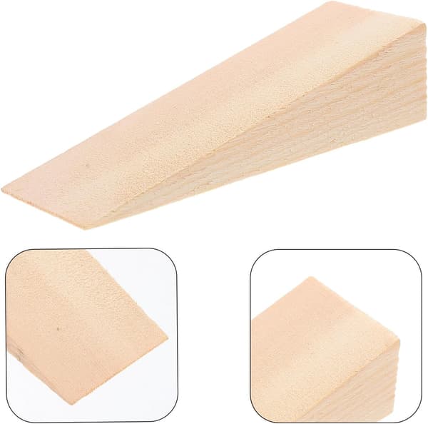 4 st dörrbottenkil, triangulära block, träddörrkil, slät yta, mångsidig användning, beige