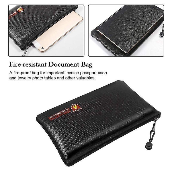 Brandsäker pengarsäker dokumentväska. Kontantväska som inte kliar