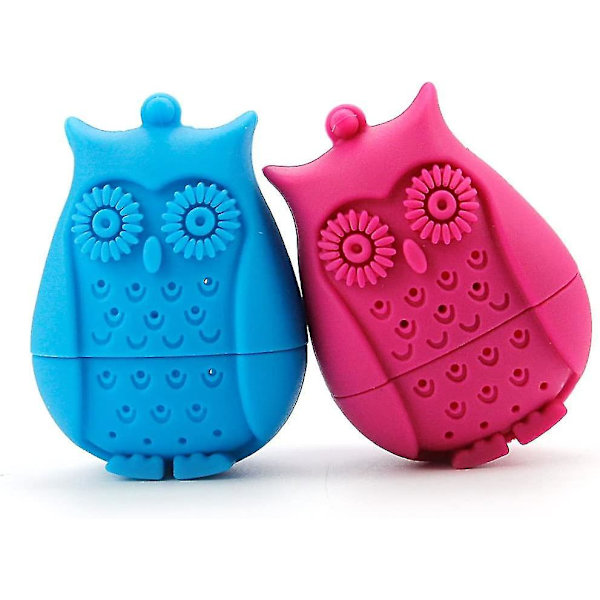 Uggla Teboll Infuser Silkon Tepåse Filter (blå+varmrosa)(2st)
