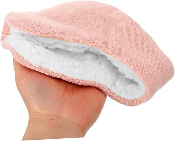 Elastiske Fleece Sovehøreværn Støjreducerende Høreværn til Søvn Lyserødt Lammeuldsbetræk