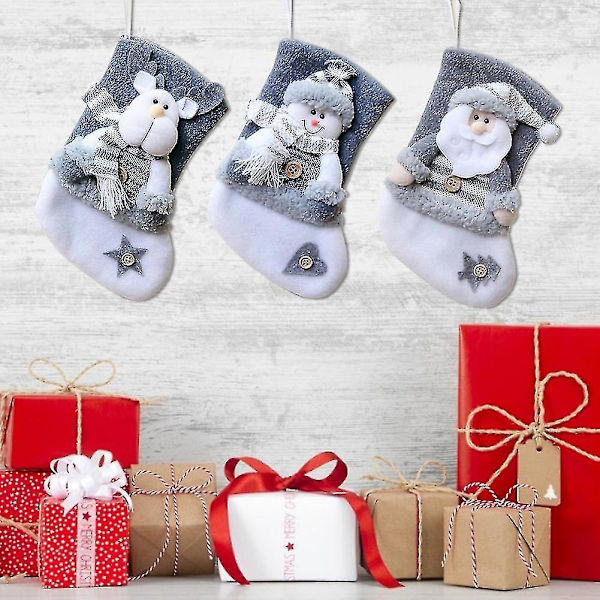 Julstrumpor 3D Tomte Snögubbe Rådjur Presentpåse