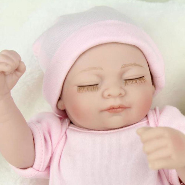 Nyfödd Reborn Babydocka 28cm Handgjord Livsliknande Vinyl Touch Mysig Dockleksak A