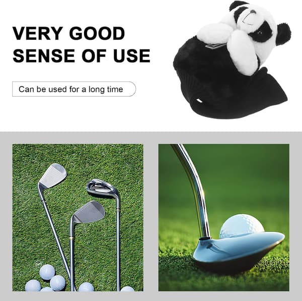 Søt Panda Golfkølledeksel Elastisk Hodehylse for Driver Wood Golfkøllebeskyttelse Egnet