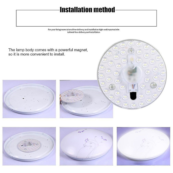 LED Lyspanel Rund Loftlampe Plade Kilde Linse Modul