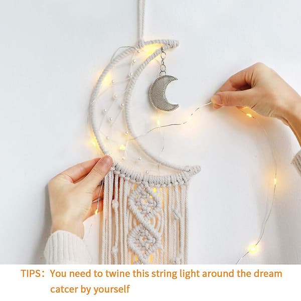 Vævet vægophæng Måne Drømmfang - Boho Chic Boho Hjemmeindretning