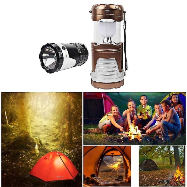 Solar Lade Lantern Outdoor Camping Sammenleggbar Lommelykt 9330 | Fyndiq