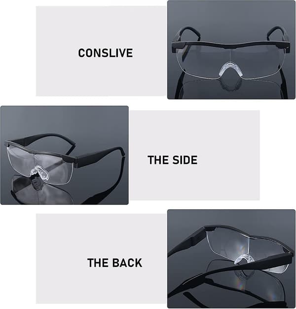 Forstørrelsesglass med 2 LED-lys hodebånd - 250% forstørrelse