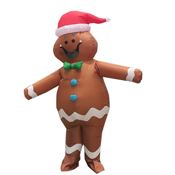 8 fot Uppblåsbar Pepparkaksgubbe för Utomhusdekoration till Jul