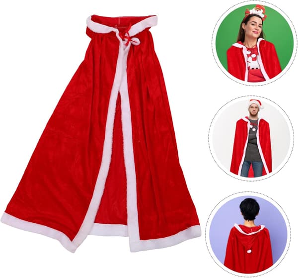Julekappe fløjlshætte til julefrokost, performancekostume, julemandskostume
