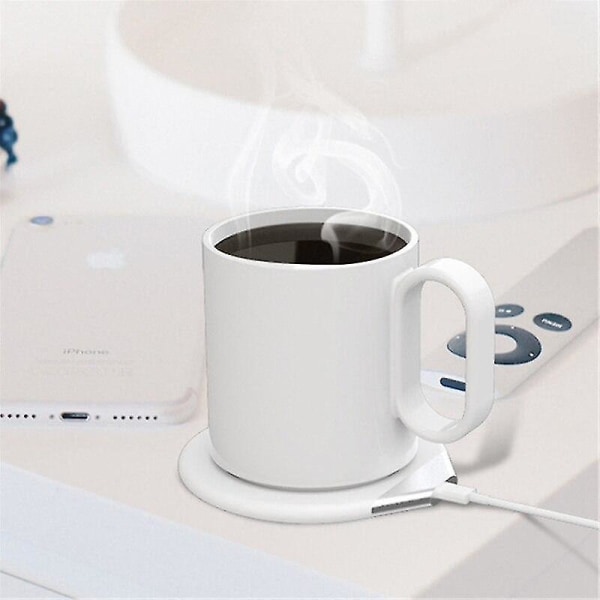 USB Kannevarmer 2 i 1 Trådløs Lader Kaffekoppvarmer