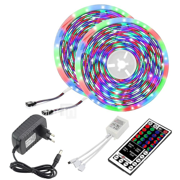 LED-lysstripe 10m 32,8ft 2835 RGB 600 LEDer Fleksibel Farge