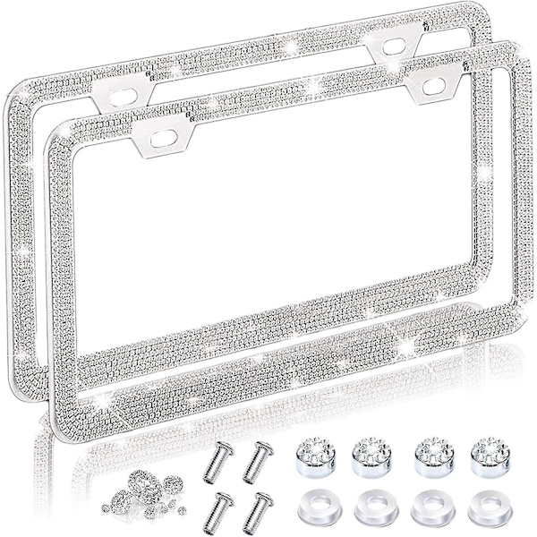 2-pack Bling Bling Bilskyltaramar för Kvinnor