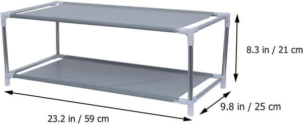 Dobbeltlags skohylle, skooppbevaring i metall, stansefri design, solid, plassbesparende