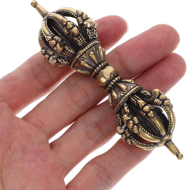Messingstøder Ornament Husholdnings Vajra Støder Antik Stil Letvægts Gylden Messing Dekoration