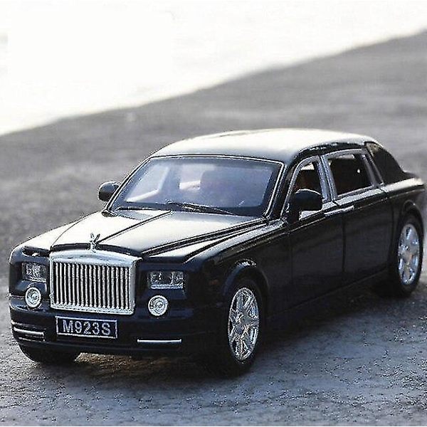 1:24 Rolls Royce Phantom Metalliauto Leikkiauto Seosauto Valumuotti ja Leikkiauto Lapsen Automallilelu (musta)