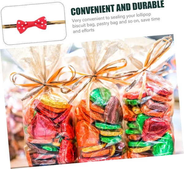500 st klubbförseglingsrosetter Klubba Twisted Tie för bakning DIY