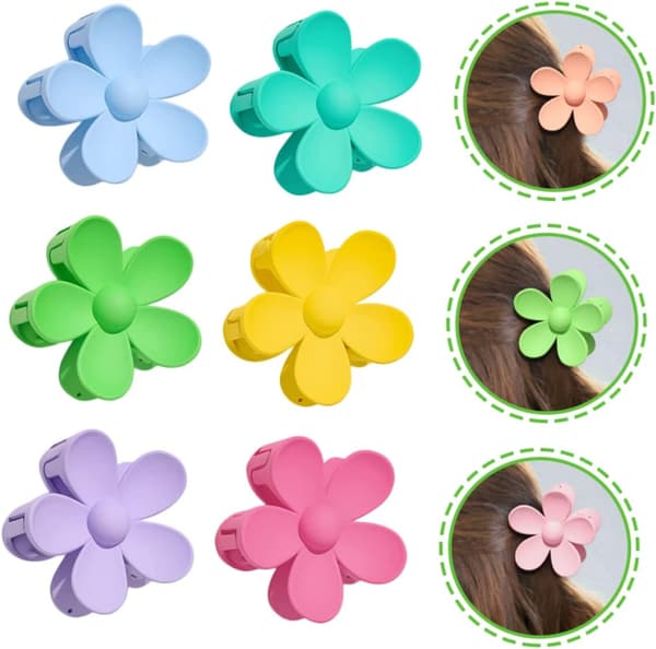6st Blomklämma för kvinnor flickor Mini Hårklämmor Håraccessoarer Design