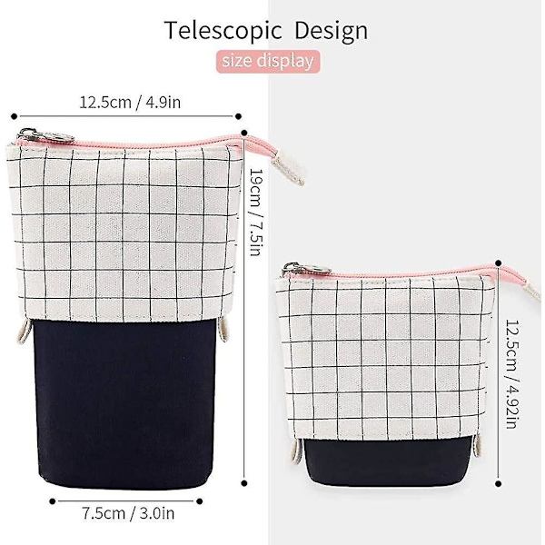 Blyantsæske Stående Blyantsholder Teleskopisk Blyantsæske Pen Pouch Bag Høj