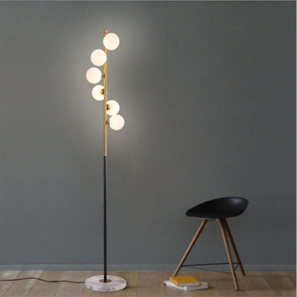 3W Industristil Smijern Marmor Gulvlampe