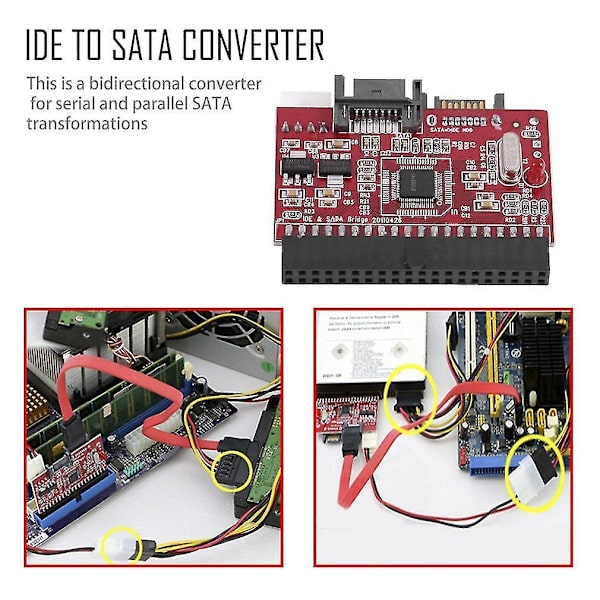IDE HDD till SATA Serial ATA Konverter Adapter Support