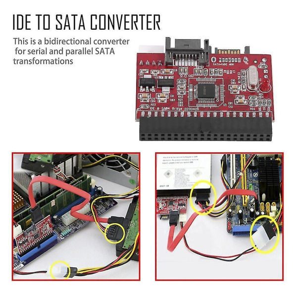 Støtte for IDE HDD til SATA Serial ATA Converter Adapter