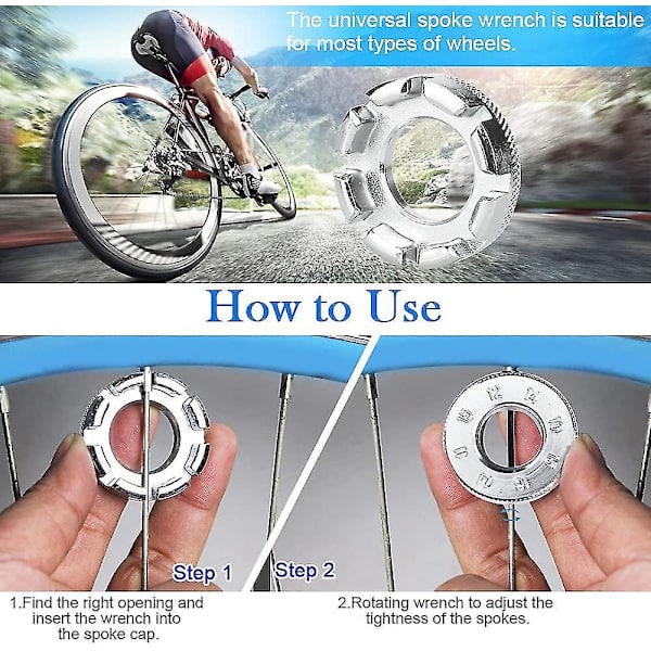 Cykel Ekrar Nyckel Set, 6 i 1 Cykel Hjul Ekrar Nyckel Verktyg